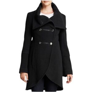 Mackage Diana Coat Small Black Wool Military Fall Winter
